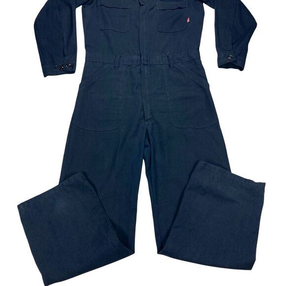 U.S. Navy Excel Manufacturing Utility Coveralls Mens 42 XL Blue Flame Resistant - Picture 4 of 16
